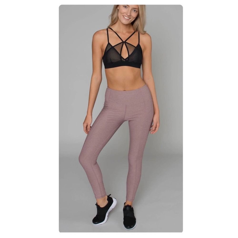 Varley Hayden Mauve Heathered Leggings Size Medium